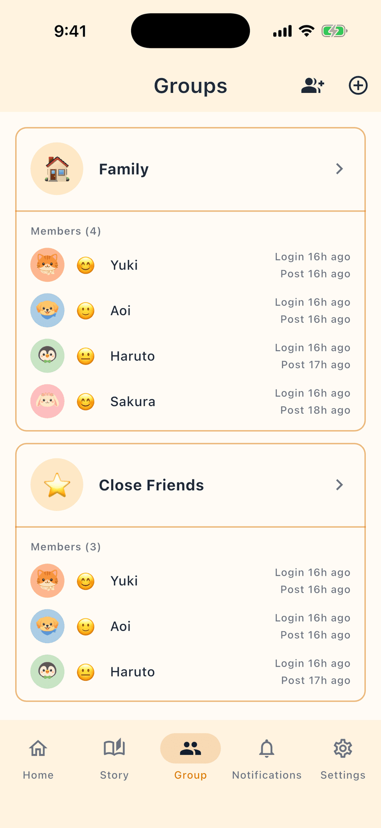 Organize family connections - Easily manage multiple groups