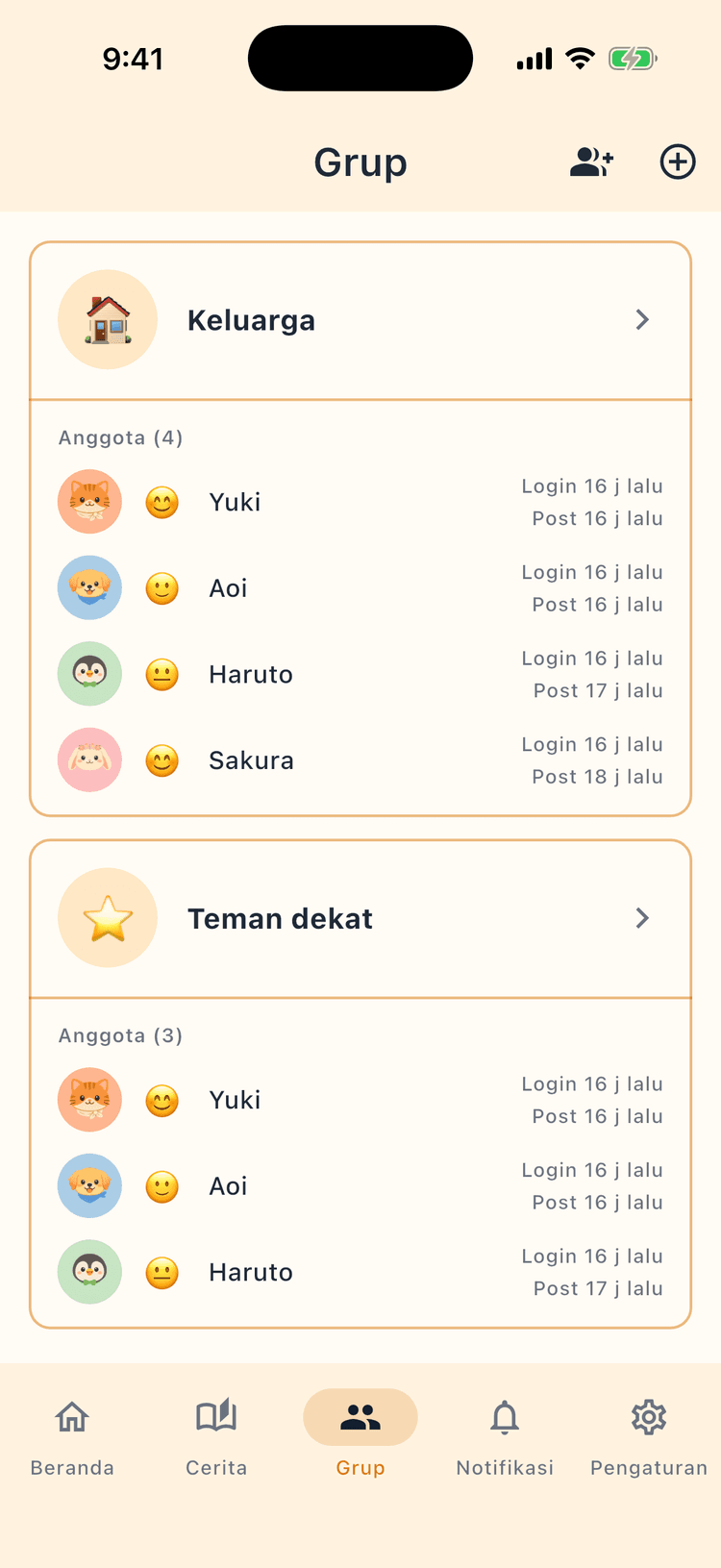 Atur koneksi per keluarga - Kelola banyak grup dengan mudah